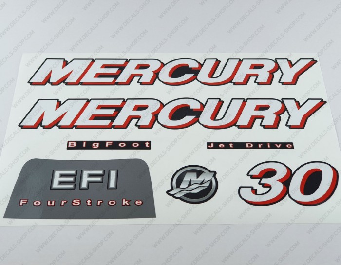 Mercury 30HP Four Stroke EFI 2006-2010 Set Outboard Decal Kit